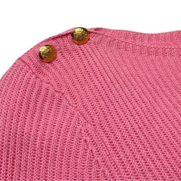 Lauren Ralph Lauren Medium Pink‎ Ribbed Knit Boat Sweater - Picture 3 of 4